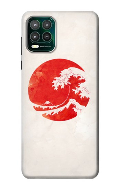 W3237 Waves Japan Flag Hülle Schutzhülle Taschen und Leder Flip für Motorola Moto G Stylus 5G