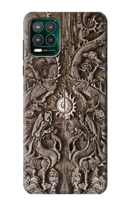 W3395 Dragon Door Hülle Schutzhülle Taschen und Leder Flip für Motorola Moto G Stylus 5G