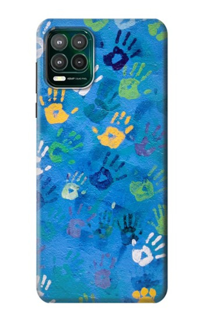 W3403 Hand Print Hülle Schutzhülle Taschen und Leder Flip für Motorola Moto G Stylus 5G