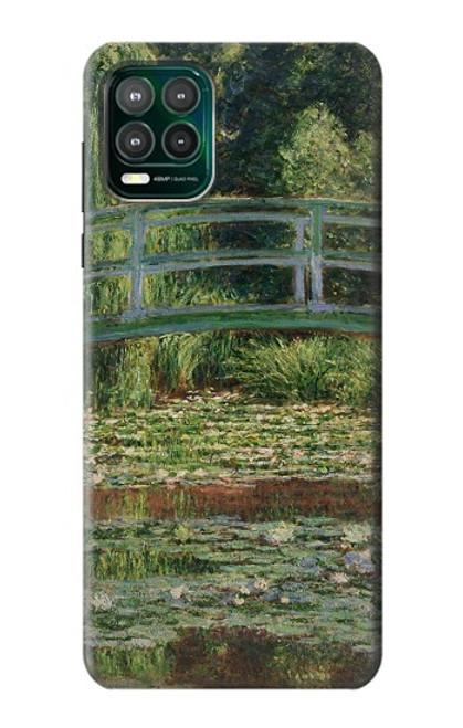 W3674 Claude Monet Footbridge and Water Lily Pool Hülle Schutzhülle Taschen und Leder Flip für Motorola Moto G Stylus 5G