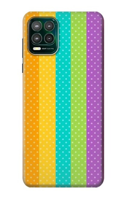W3678 Colorful Rainbow Vertical Hülle Schutzhülle Taschen und Leder Flip für Motorola Moto G Stylus 5G
