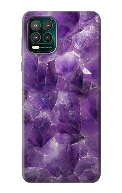 W3713 Purple Quartz Amethyst Graphic Printed Hülle Schutzhülle Taschen und Leder Flip für Motorola Moto G Stylus 5G