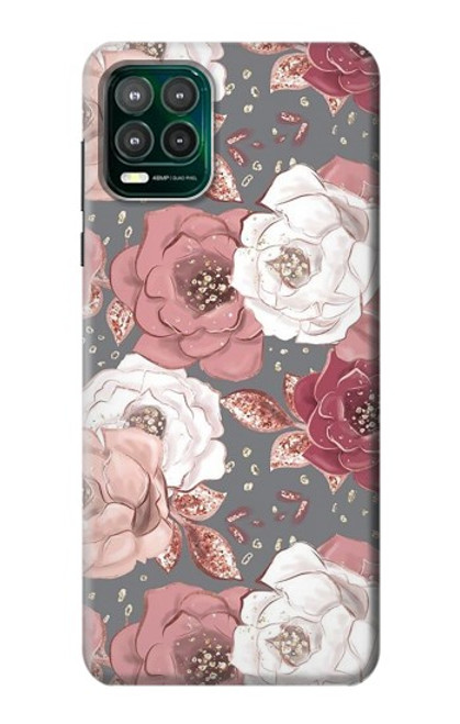 W3716 Rose Floral Pattern Hülle Schutzhülle Taschen und Leder Flip für Motorola Moto G Stylus 5G