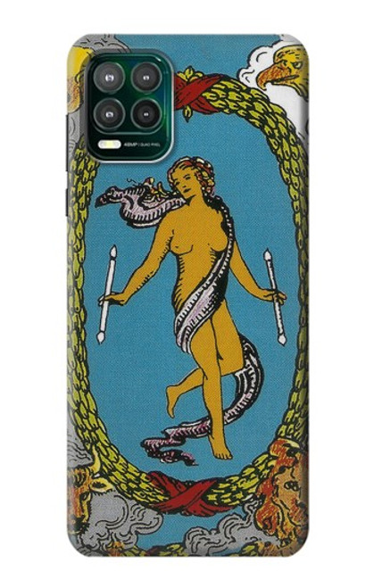 W3746 Tarot Card The World Hülle Schutzhülle Taschen und Leder Flip für Motorola Moto G Stylus 5G