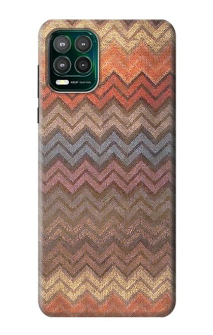 W3752 Zigzag Fabric Pattern Graphic Printed Hülle Schutzhülle Taschen und Leder Flip für Motorola Moto G Stylus 5G