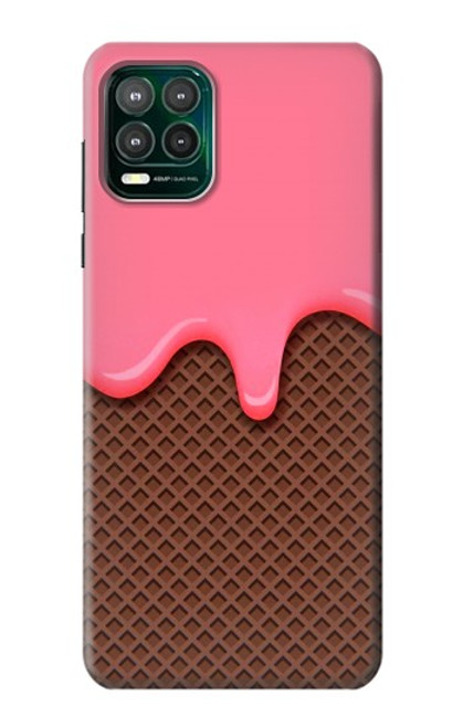 W3754 Strawberry Ice Cream Cone Hülle Schutzhülle Taschen und Leder Flip für Motorola Moto G Stylus 5G