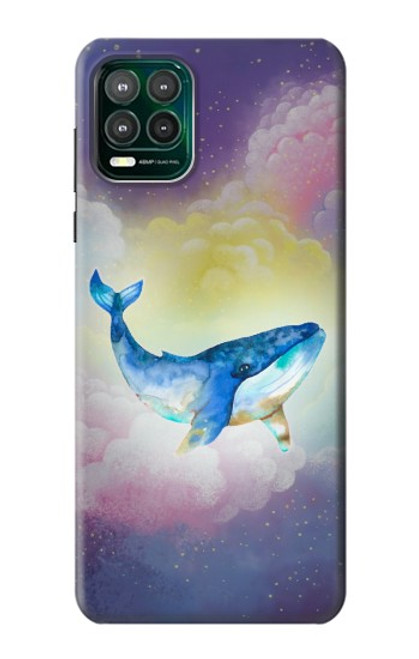 W3802 Dream Whale Pastel Fantasy Hülle Schutzhülle Taschen und Leder Flip für Motorola Moto G Stylus 5G
