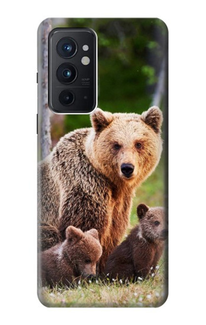 W3558 Bear Family Hülle Schutzhülle Taschen und Leder Flip für OnePlus 9RT 5G
