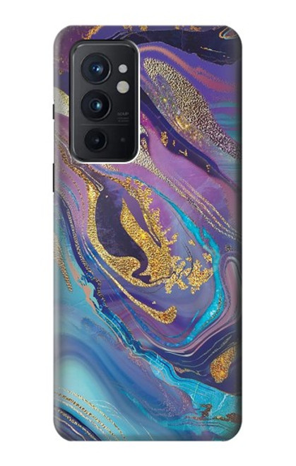 W3676 Colorful Abstract Marble Stone Hülle Schutzhülle Taschen und Leder Flip für OnePlus 9RT 5G