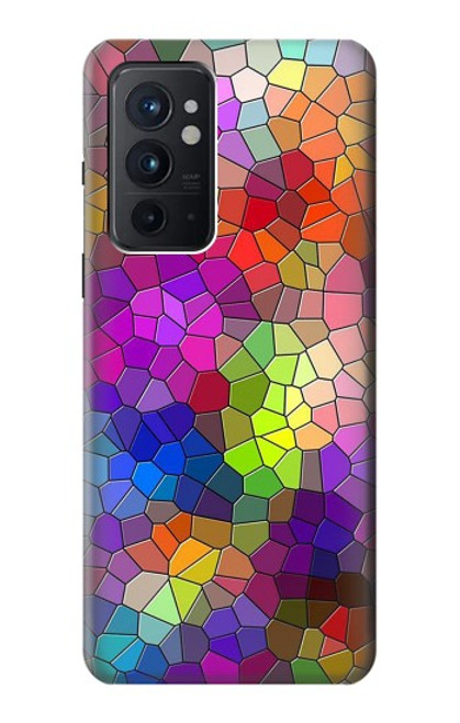 W3677 Colorful Brick Mosaics Hülle Schutzhülle Taschen und Leder Flip für OnePlus 9RT 5G