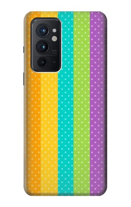 W3678 Colorful Rainbow Vertical Hülle Schutzhülle Taschen und Leder Flip für OnePlus 9RT 5G