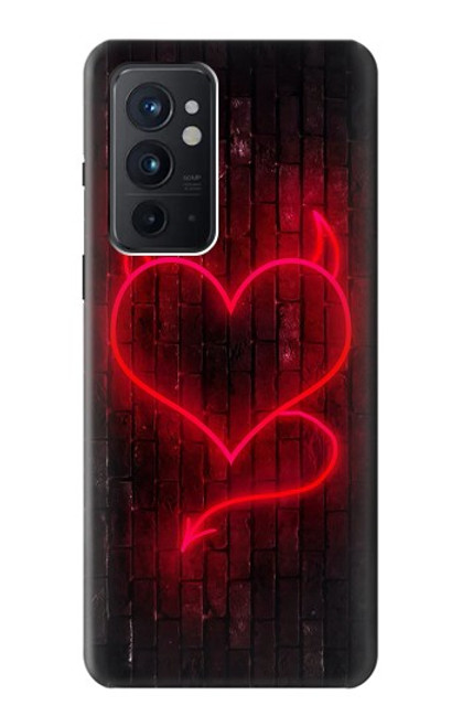 W3682 Devil Heart Hülle Schutzhülle Taschen und Leder Flip für OnePlus 9RT 5G