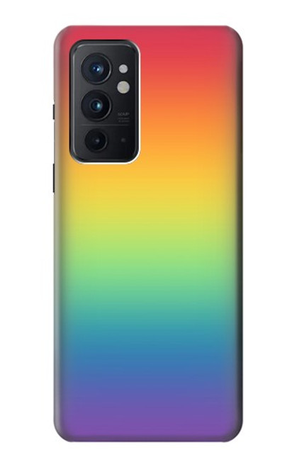 W3698 LGBT Gradient Pride Flag Hülle Schutzhülle Taschen und Leder Flip für OnePlus 9RT 5G