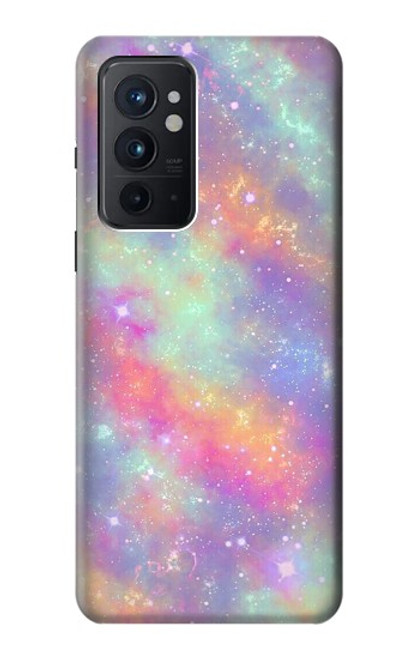 W3706 Pastel Rainbow Galaxy Pink Sky Hülle Schutzhülle Taschen und Leder Flip für OnePlus 9RT 5G