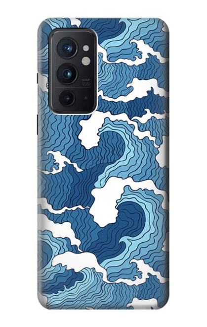 W3751 Wave Pattern Hülle Schutzhülle Taschen und Leder Flip für OnePlus 9RT 5G