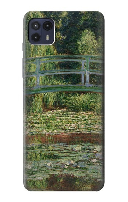 W3674 Claude Monet Footbridge and Water Lily Pool Hülle Schutzhülle Taschen und Leder Flip für Motorola Moto G50 5G [for G50 5G only. NOT for G50]