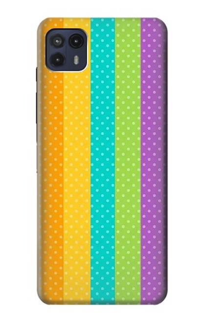 W3678 Colorful Rainbow Vertical Hülle Schutzhülle Taschen und Leder Flip für Motorola Moto G50 5G [for G50 5G only. NOT for G50]