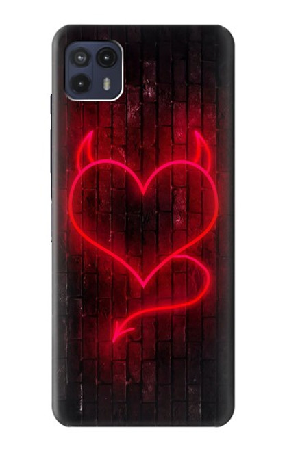 W3682 Devil Heart Hülle Schutzhülle Taschen und Leder Flip für Motorola Moto G50 5G [for G50 5G only. NOT for G50]