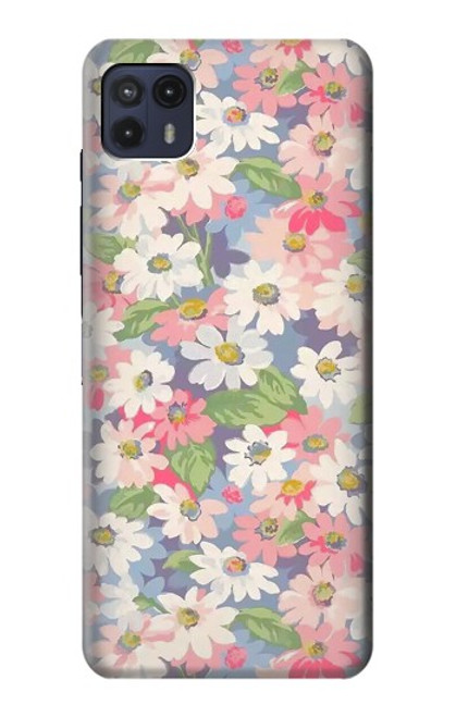 W3688 Floral Flower Art Pattern Hülle Schutzhülle Taschen und Leder Flip für Motorola Moto G50 5G [for G50 5G only. NOT for G50]