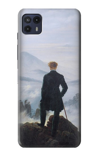 W3789 Wanderer above the Sea of Fog Hülle Schutzhülle Taschen und Leder Flip für Motorola Moto G50 5G [for G50 5G only. NOT for G50]