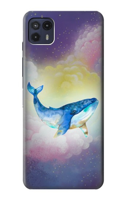W3802 Dream Whale Pastel Fantasy Hülle Schutzhülle Taschen und Leder Flip für Motorola Moto G50 5G [for G50 5G only. NOT for G50]