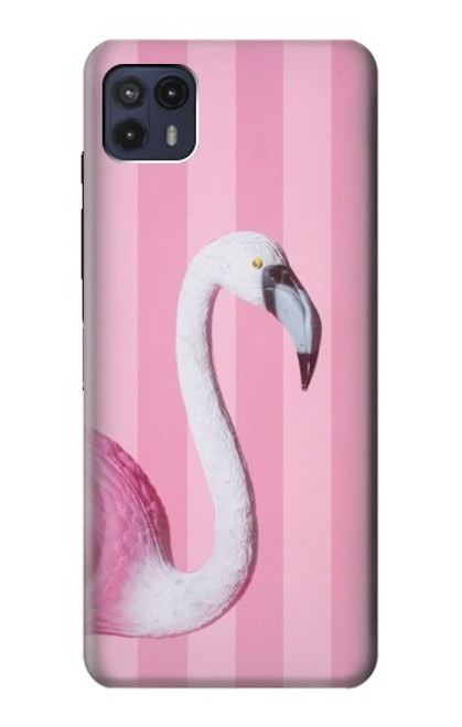 W3805 Flamingo Pink Pastel Hülle Schutzhülle Taschen und Leder Flip für Motorola Moto G50 5G [for G50 5G only. NOT for G50]