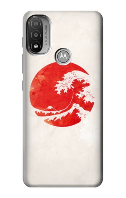 W3237 Waves Japan Flag Hülle Schutzhülle Taschen und Leder Flip für Motorola Moto E20,E30,E40