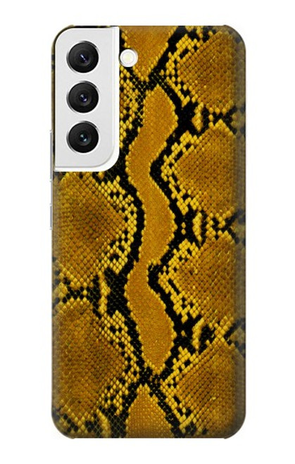 W3365 Yellow Python Skin Graphic Print Hülle Schutzhülle Taschen und Leder Flip für Samsung Galaxy S22
