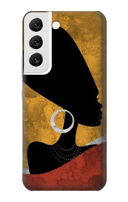 W3453 African Queen Nefertiti Silhouette Hülle Schutzhülle Taschen und Leder Flip für Samsung Galaxy S22