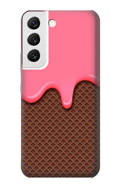 W3754 Strawberry Ice Cream Cone Hülle Schutzhülle Taschen und Leder Flip für Samsung Galaxy S22