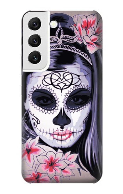 W3821 Sugar Skull Steam Punk Girl Gothic Hülle Schutzhülle Taschen und Leder Flip für Samsung Galaxy S22