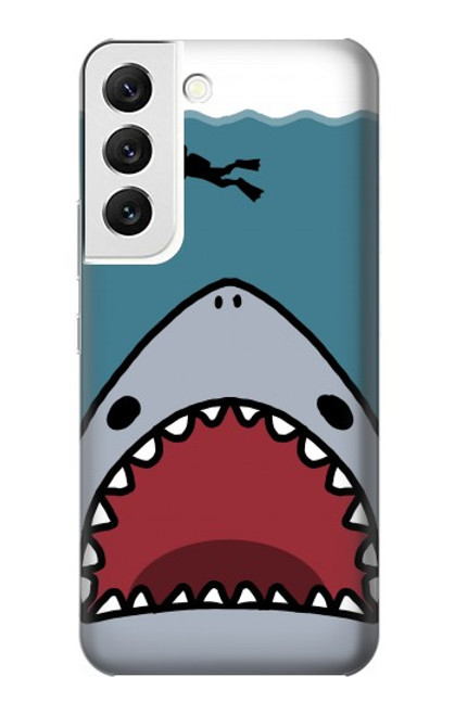 W3825 Cartoon Shark Sea Diving Hülle Schutzhülle Taschen und Leder Flip für Samsung Galaxy S22