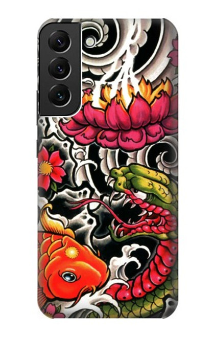 W0605 Yakuza Tattoo Hülle Schutzhülle Taschen und Leder Flip für Samsung Galaxy S22 Plus