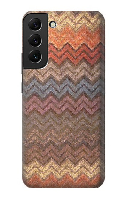 W3752 Zigzag Fabric Pattern Graphic Printed Hülle Schutzhülle Taschen und Leder Flip für Samsung Galaxy S22 Plus