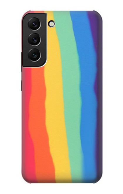 W3799 Cute Vertical Watercolor Rainbow Hülle Schutzhülle Taschen und Leder Flip für Samsung Galaxy S22 Plus