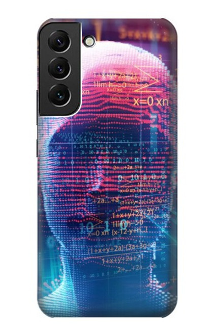 W3800 Digital Human Face Hülle Schutzhülle Taschen und Leder Flip für Samsung Galaxy S22 Plus