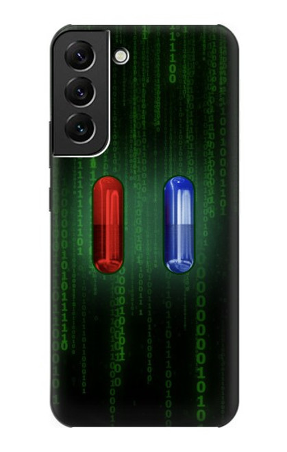 W3816 Red Pill Blue Pill Capsule Hülle Schutzhülle Taschen und Leder Flip für Samsung Galaxy S22 Plus
