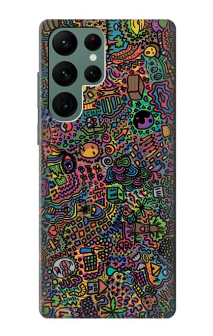 W3815 Psychedelic Art Hülle Schutzhülle Taschen und Leder Flip für Samsung Galaxy S22 Ultra