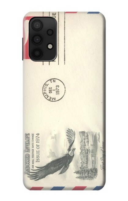 W3551 Vintage Airmail Envelope Art Hülle Schutzhülle Taschen und Leder Flip für Samsung Galaxy M32 5G