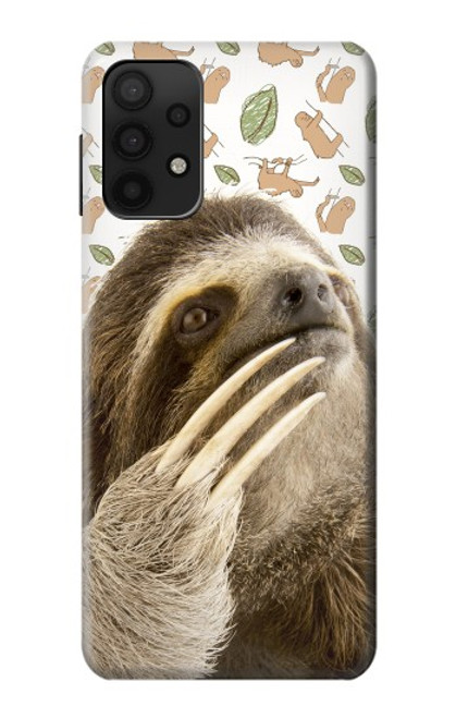 W3559 Sloth Pattern Hülle Schutzhülle Taschen und Leder Flip für Samsung Galaxy M32 5G