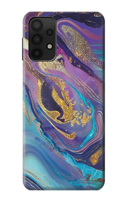 W3676 Colorful Abstract Marble Stone Hülle Schutzhülle Taschen und Leder Flip für Samsung Galaxy M32 5G