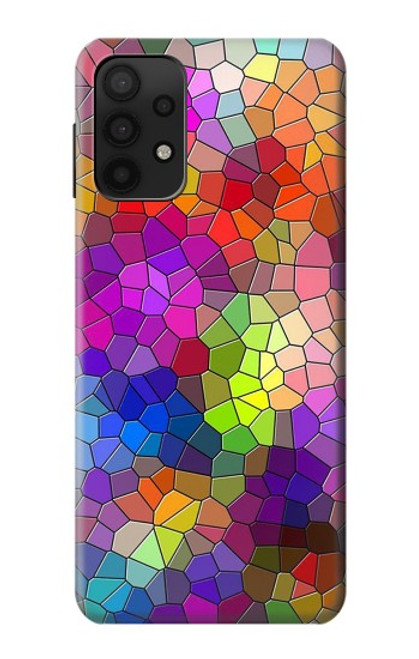 W3677 Colorful Brick Mosaics Hülle Schutzhülle Taschen und Leder Flip für Samsung Galaxy M32 5G