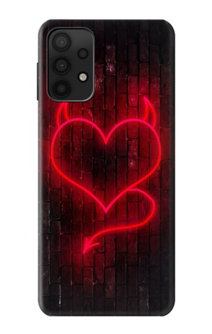 W3682 Devil Heart Hülle Schutzhülle Taschen und Leder Flip für Samsung Galaxy M32 5G