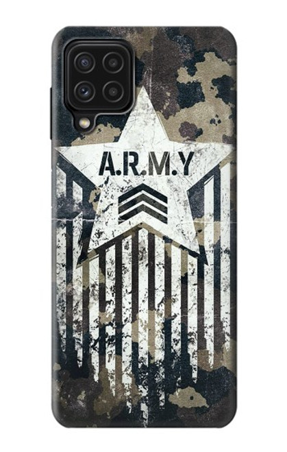 W3666 Army Camo Camouflage Hülle Schutzhülle Taschen und Leder Flip für Samsung Galaxy M22