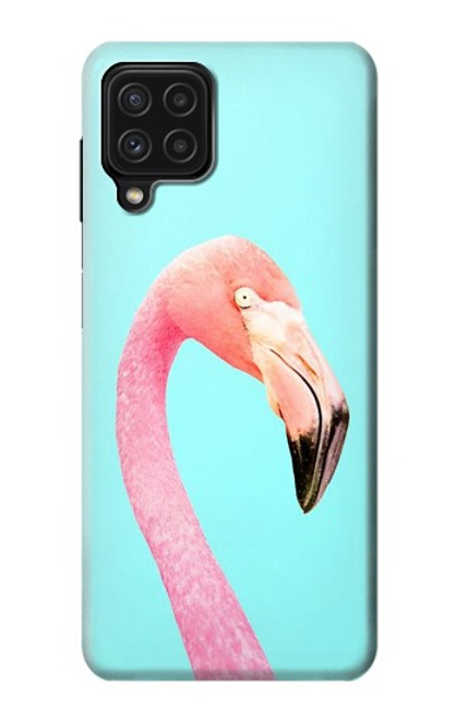 W3708 Pink Flamingo Hülle Schutzhülle Taschen und Leder Flip für Samsung Galaxy M22