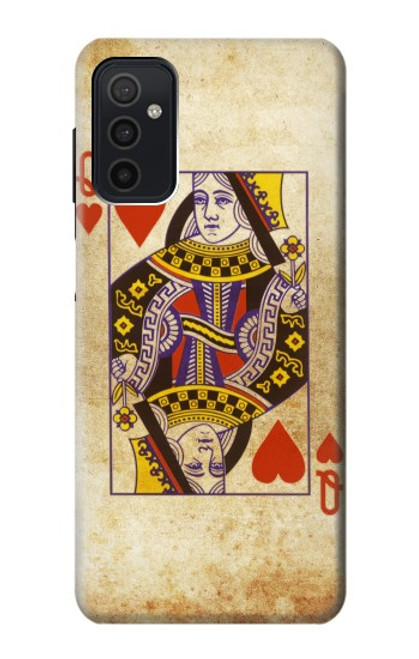 W2833 Poker Card Queen Hearts Hülle Schutzhülle Taschen und Leder Flip für Samsung Galaxy M52 5G
