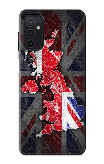 W2936 UK British Flag Map Hülle Schutzhülle Taschen und Leder Flip für Samsung Galaxy M52 5G
