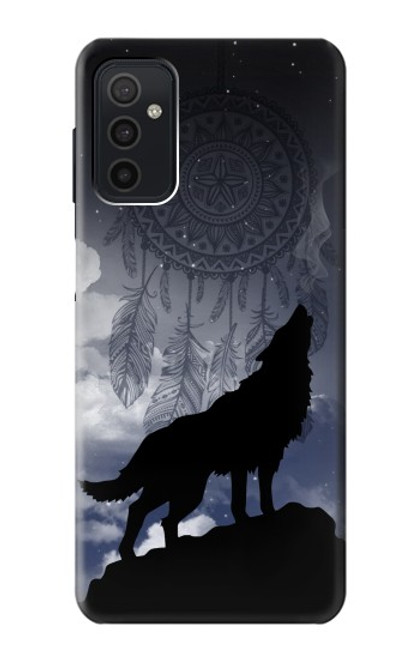 W3011 Dream Catcher Wolf Howling Hülle Schutzhülle Taschen und Leder Flip für Samsung Galaxy M52 5G