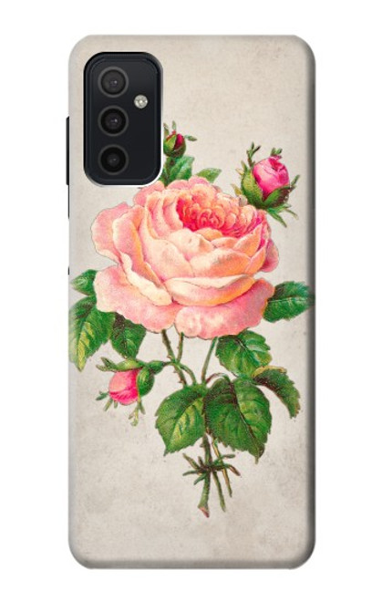 W3079 Vintage Pink Rose Hülle Schutzhülle Taschen und Leder Flip für Samsung Galaxy M52 5G