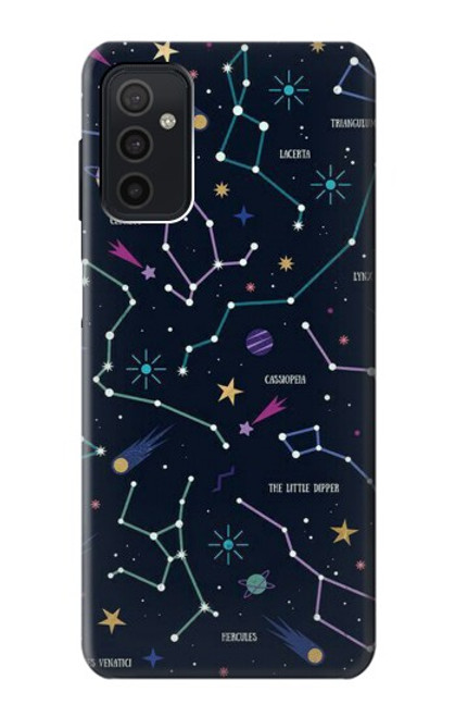 W3220 Star Map Zodiac Constellations Hülle Schutzhülle Taschen und Leder Flip für Samsung Galaxy M52 5G